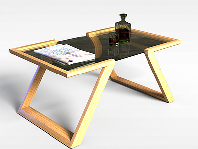 3d木质书案模型