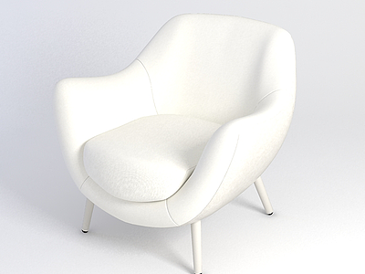 3d白色沙发椅模型