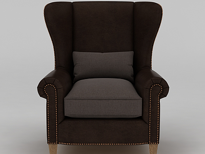 3d棕色单人沙发免费模型