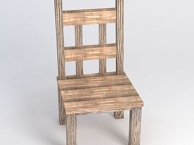 3d木椅子免费模型