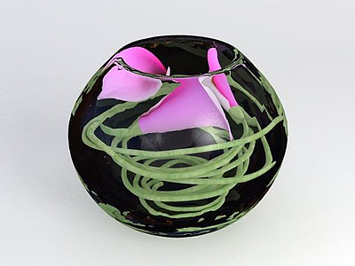 玻璃花盆花卉3d模型