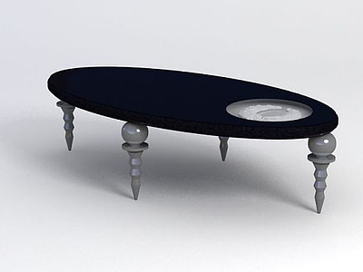 3d高档椭圆形桌子模型