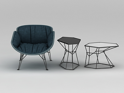 休闲椅茶几组合模型3d模型