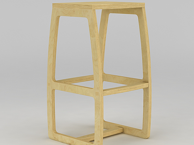 原木凳子模型3d模型