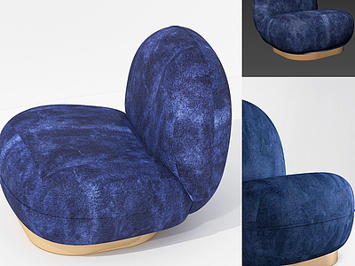 北欧面包式休闲椅模型3d模型