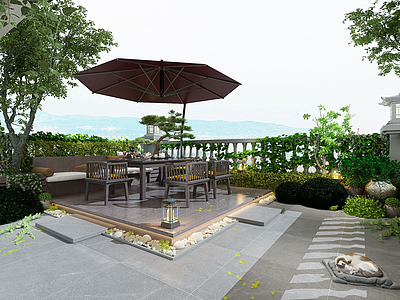 露台花园模型3d模型