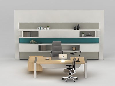 经理办公室办公桌椅模型3d模型