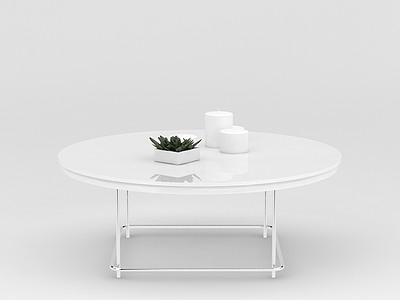 白色矮桌模型3d模型