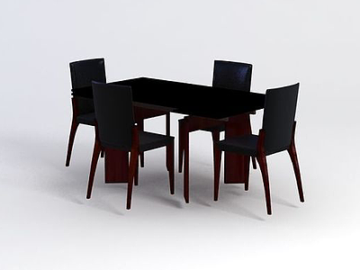 简约餐桌椅3d模型