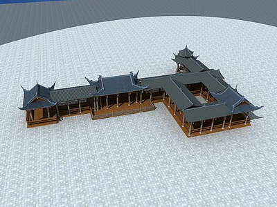 3d古建廊亭模型