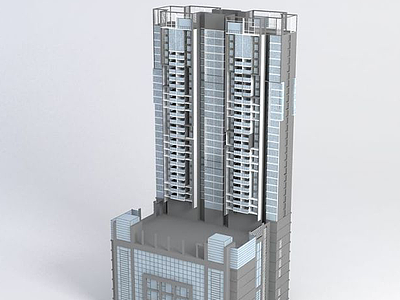 3d沿街住宅楼模型