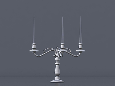 欧式复古蜡台蜡烛灯模型