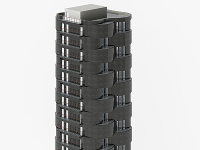 3d现代办公楼建筑模型