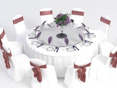 3d宴会桌椅模型