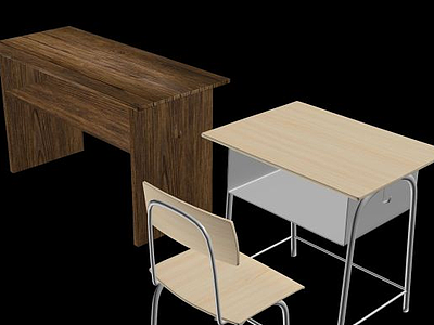 课桌椅3d模型