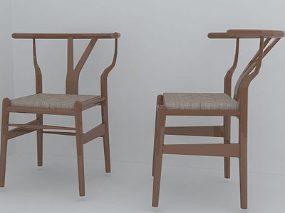 木椅子模型