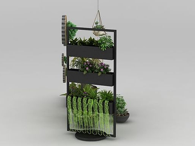 3d室内花架植物盆栽模型