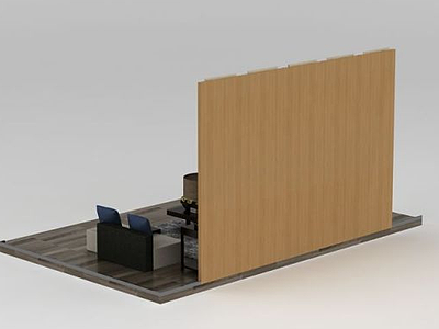 3d现代中式沙发茶几组合模型