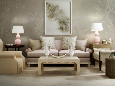 3d法式浪漫沙发茶几组合模型