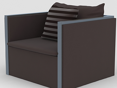 3d咖色单人沙发免费模型