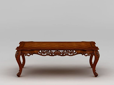 美式实木餐桌模型3d模型