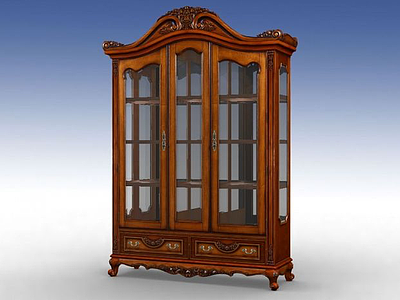 古典美式酒柜模型