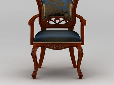 3d古典美式餐椅模型