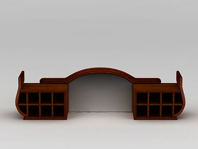 实木餐边柜模型3d模型