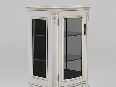 欧式玻璃门餐边柜模型3d模型
