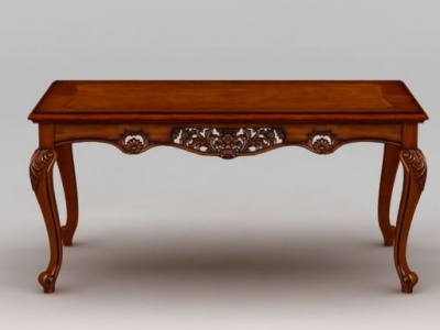 美式实木餐桌模型3d模型