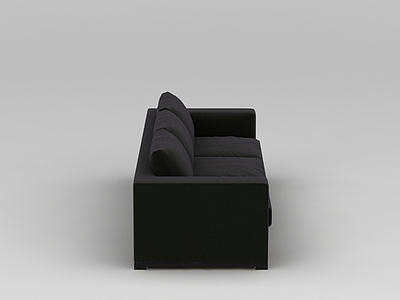 3d黑色布艺沙发免费模型