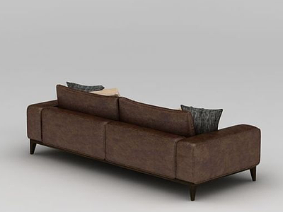 咖啡色双人沙发模型3d模型
