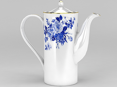 青花瓷茶壶模型3d模型