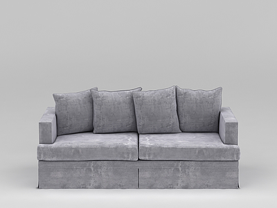 3d灰色绒面沙发免费模型