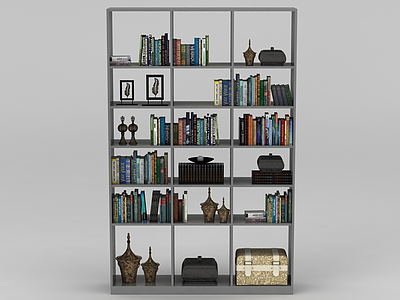 书房书架模型3d模型