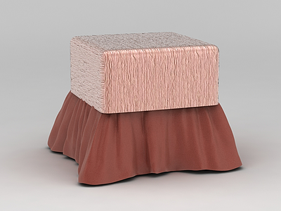 3d粉色沙发凳免费模型
