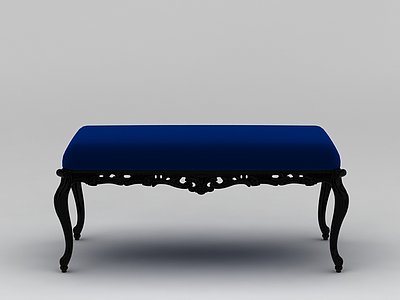 美式床尾凳模型3d模型