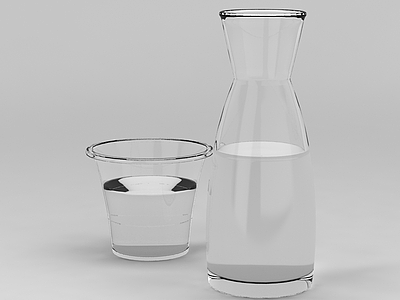 3d玻璃水壶免费模型