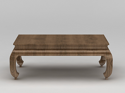 3d中式原木矮桌模型