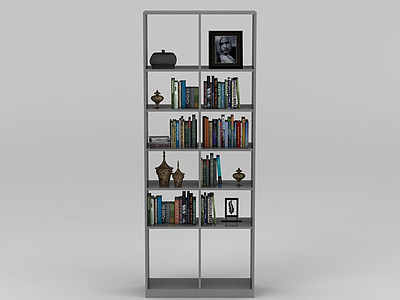 3d书房置物架模型