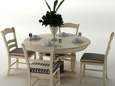3d家用餐桌餐椅模型