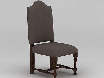 美式高背餐椅模型3d模型