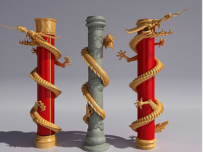 雕像柱子模型