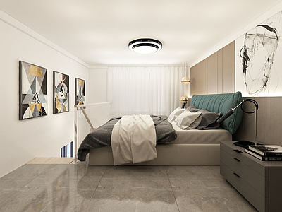 3d家具饰品组合卧室模型
