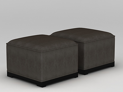 3d灰色沙发凳免费模型