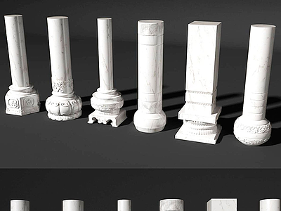 3d雕像柱子模型