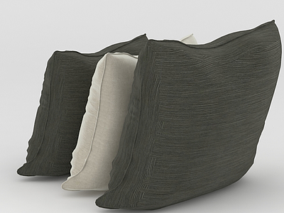 灰色沙发抱枕模型3d模型
