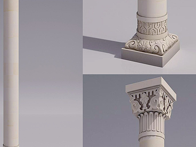 3d雕像柱子模型
