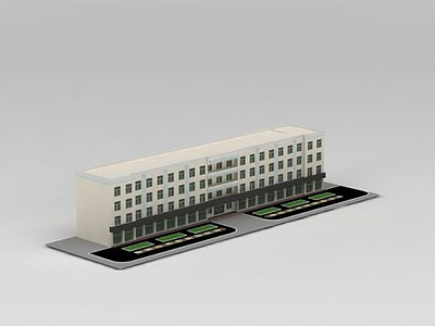 3d现代宿舍楼模型