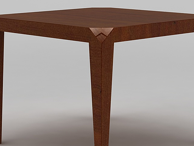 方形实木桌模型3d模型